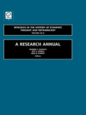 cover image of Research in the History of Economic Thought and Methodology, Volume 26A